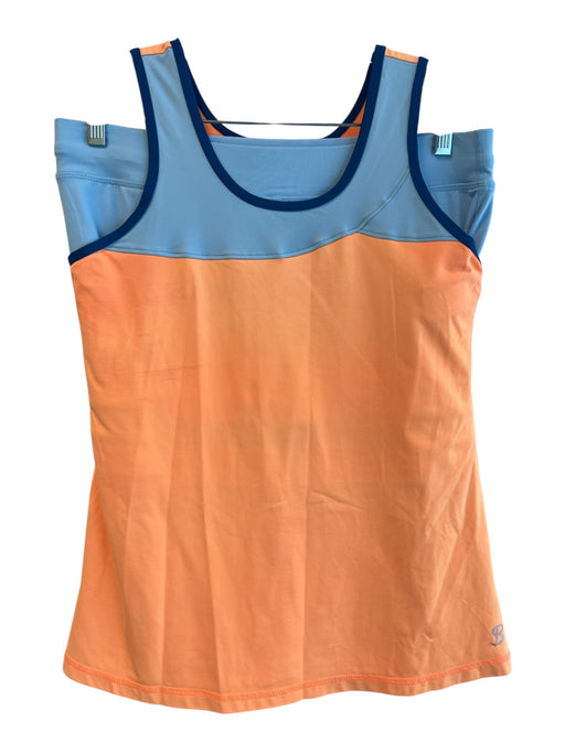 Sofibella Size M Orange & Blue Nylon Blend Athletic Mini Skirt Striped Skirt Set Orange & Blue / M