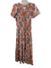 Anthropologie Size M Blue, Pink & Multi Cotton Maxi Floral Short Sleeve Dress Blue, Pink & Multi / M