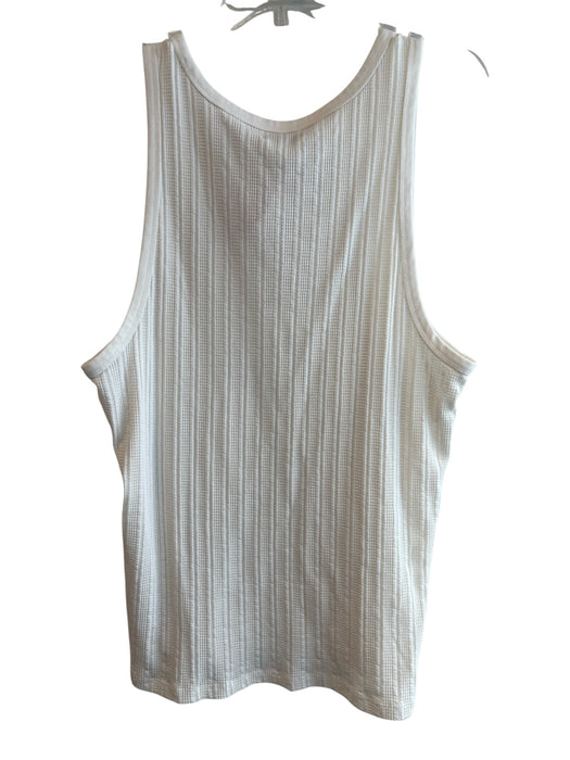 Madewell Size M Cream Cotton Blend Scoop Neck Sleeveless Knit Top Cream / M