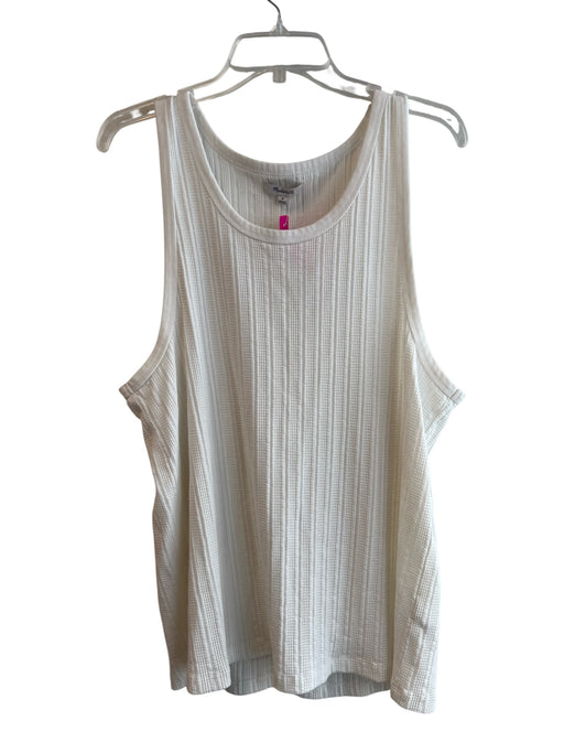 Madewell Size M Cream Cotton Blend Scoop Neck Sleeveless Knit Top Cream / M