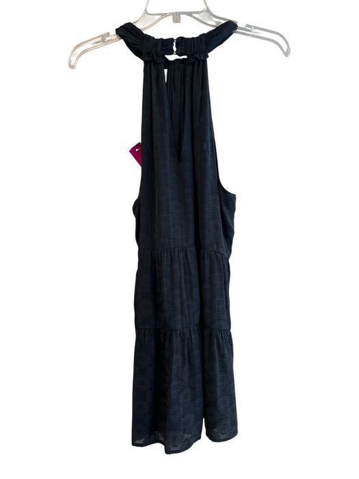 By Anthropologie Size 1X Black Polyester Halter Back Button Sleeveless Top Black / 1X