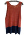 By Anthropologie Size XL Orange & navy Linen Blend V Neck Knit Abstract Top Orange & navy / XL