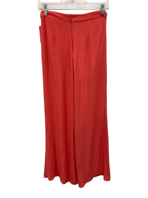 ASTR Size XS Salmon Orange Polyester Chiffon Back Zip Mid Rise Wide Leg Pants Salmon Orange / XS