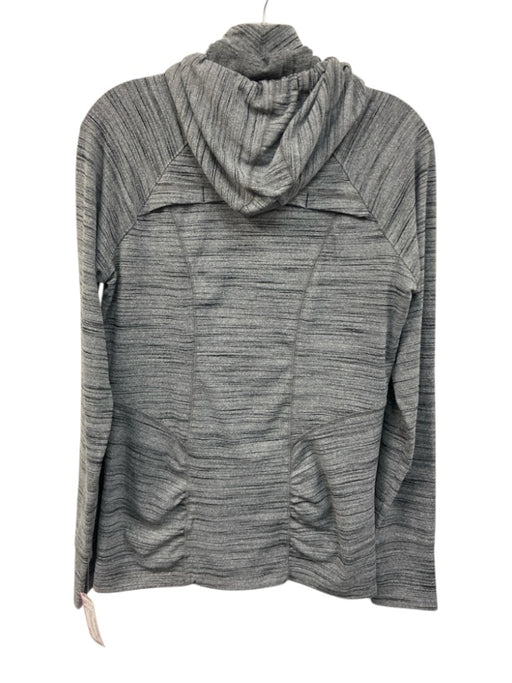 Athleta Size M Gray & Black Polyester Heathered 1/4 Zip Pockets Hoodie Jacket Gray & Black / M