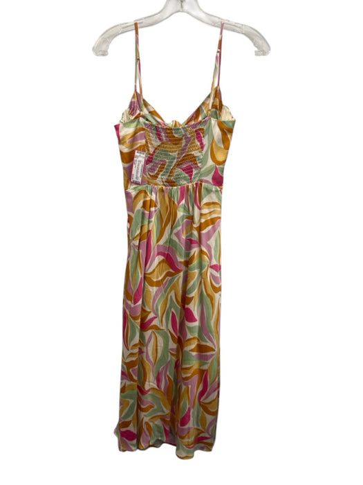 ASTR The Label Size Small Pink, Orange, Green Viscose Spaghetti Strap Knot Dress Pink, Orange, Green / Small