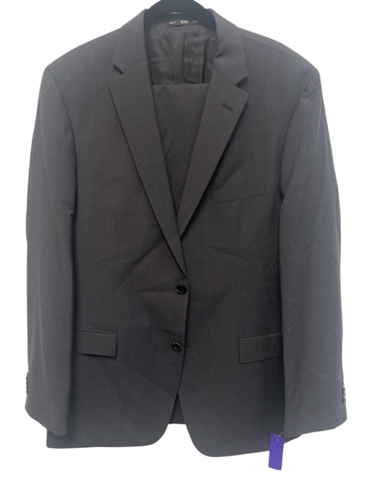 Hugo Boss Dark Gray Virgin Wool Striped 2 Button Men's Suit Dark Gray / 44L