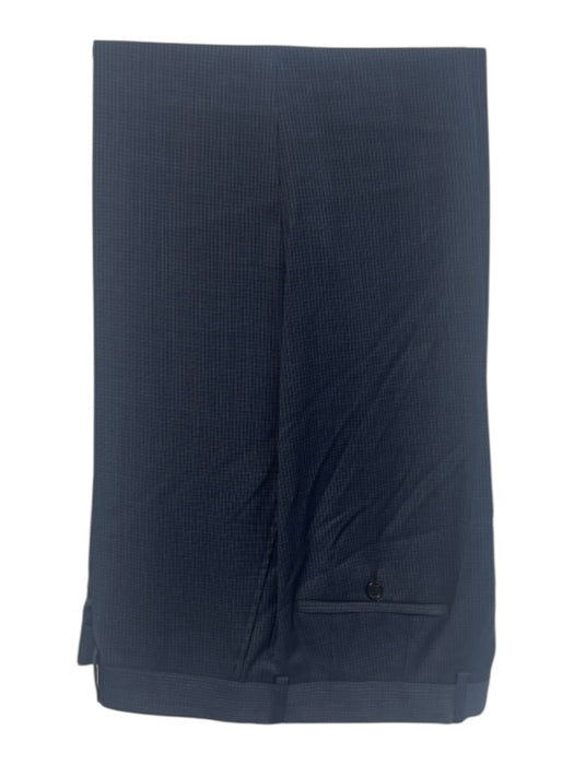 Hugo Boss Navy Blue Virgin Wool All Over Print 2 Button Men's Suit Navy Blue / 44L