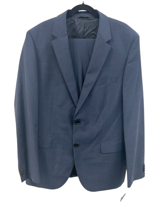 Hugo Boss Navy Blue Virgin Wool Solid 2 Button Men's Suit Navy Blue / 46L