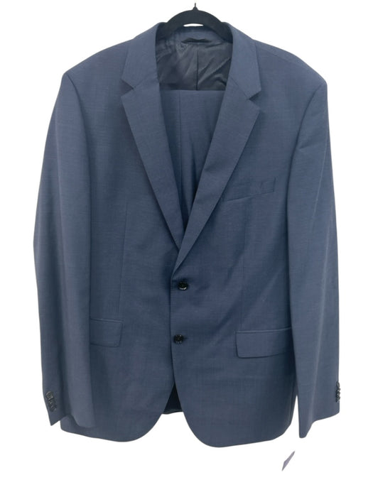 Hugo Boss Navy Blue Virgin Wool Solid 2 Button Men's Suit Navy Blue / 46L