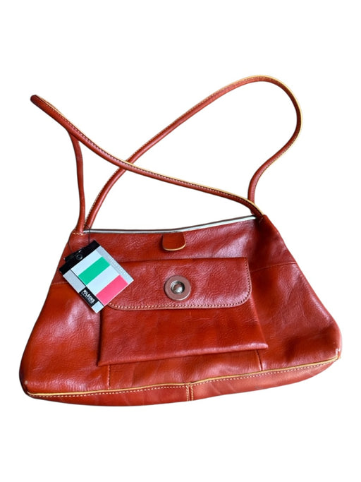 Wilsons Leather Burnt Orange Leather Top Handles Hinge Outer Pockets Bag Burnt Orange / S