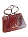 Brahmin Brown Leather Croc Embossed Crossbody Strap Zip Close Bag Brown / S