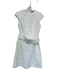 Theory Size 8 Ivory Textured Cap Sleeve Raw Hem Belted Dress Ivory / 8