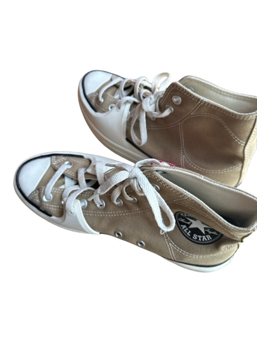 Converse Shoe Size 9 Taupe & White Canvas Platform High Top Athletic Sneakers Taupe & White / 9