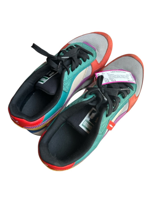 Puma Shoe Size 10.5 Teal & Purple Print Canvas & Leather Color Block Sneakers Teal & Purple Print / 10.5