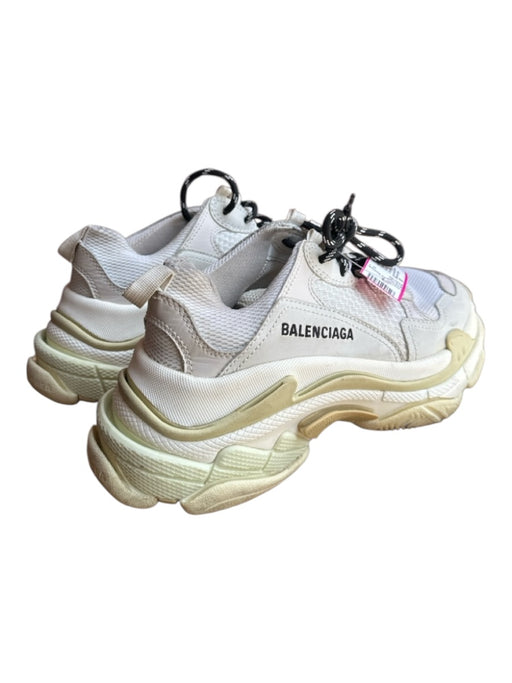 Balenciaga Shoe Size 8 Bone & Tan Canvas & Leather Chunky lace up Sneakers Bone & Tan / 8