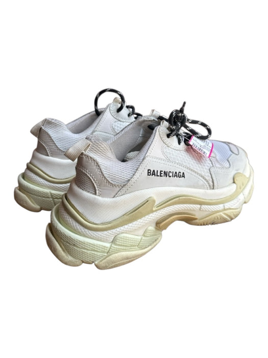 Balenciaga Shoe Size 8 Bone & Tan Canvas & Leather Chunky lace up Sneakers Bone & Tan / 8
