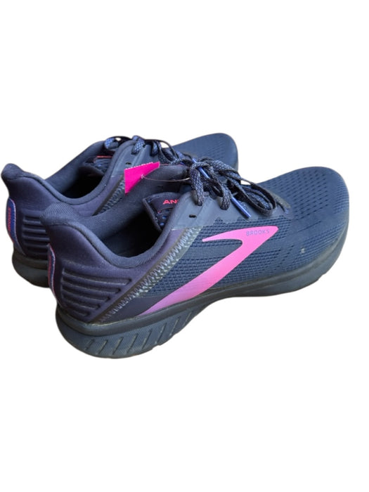 Brooks Shoe Size 9.5 Navy & Pink Canvas Perforated Athletic Sneakers Navy & Pink / 9.5