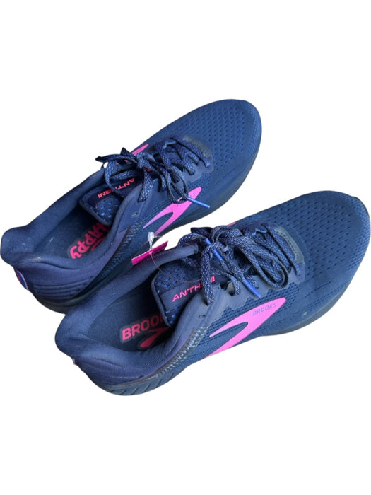 Brooks Shoe Size 9.5 Navy & Pink Canvas Perforated Athletic Sneakers Navy & Pink / 9.5