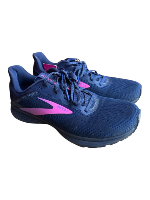 Brooks Shoe Size 9.5 Navy & Pink Canvas Perforated Athletic Sneakers Navy & Pink / 9.5