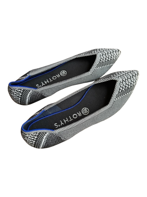 Rothy's Shoe Size 9.5 Black & White Recycled Plastic Pointed Toe Flats Black & White / 9.5