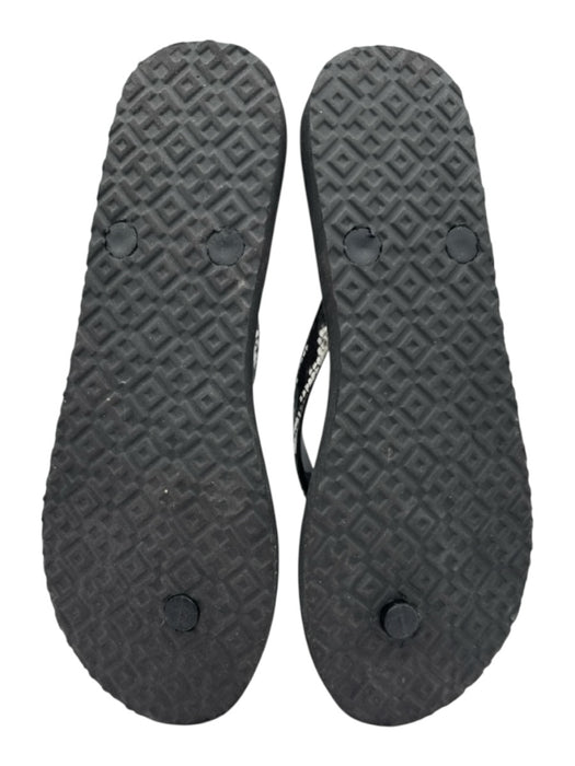 Tory Burch Shoe Size 8/8.5 Black & Cream Rubber Snake Flip Flop Sandals Black & Cream / 8/8.5