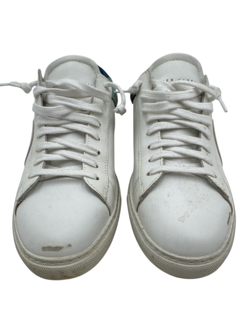 Oliver Cabell Shoe Size 37 White & Blue Leather Upper Color Block Sneakers White & Blue / 37