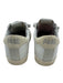 P448 Shoe Size 38 White & Gray Leather Upper Metallic Detail Perforated Sneakers White & Gray / 38