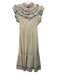 Celia B Size XS White, Gold, & Multi Cotton Blend Iridescent Striped Maxi Dress White, Gold, & Multi / XS