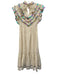 Celia B Size XS White, Gold, & Multi Cotton Blend Iridescent Striped Maxi Dress White, Gold, & Multi / XS