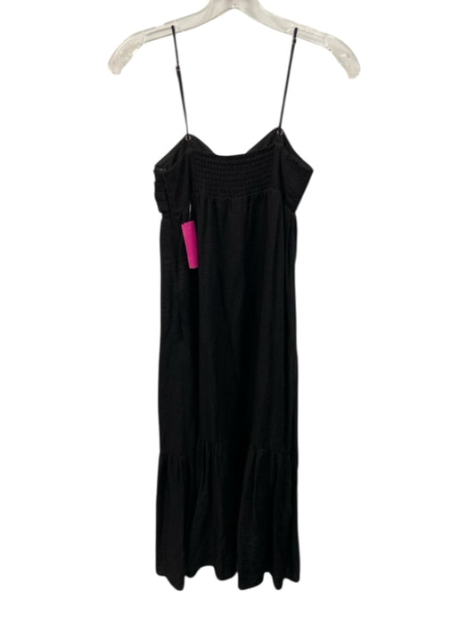 Joie Size 0 Black Spaghetti Strap Twist Knot Empire Waist Midi Dress Black / 0