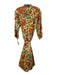 Victoria Dunn Size XS Orange, Green, Blue Cotton Long Sleeve Floral Maxi Dress Orange, Green, Blue / XS