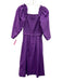 Sea New York Size 00 Purple Cotton Blend Long Sleeve Smocked Bodice Midi Dress Purple / 00