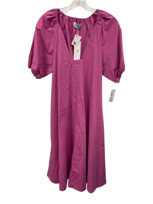 Never a Wallflower Size XS Light Purple Cotton Short Puff Sleeve Midi Dress Light Purple / XS