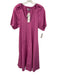 Never a Wallflower Size XS Light Purple Cotton Short Puff Sleeve Midi Dress Light Purple / XS