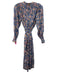 Antik Batik Size XS/36 Blue, Orange, pink Cotton Blend Long Sleeve Paisley Dress Blue, Orange, pink / XS/36