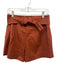 Marie Oliver Size 2 Rust Cotton Blend High Rise Pleated Pockets Waist Tie Shorts Rust / 2