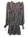 Ramy Brook Size XS Purple, Teal, White Print Silk Blend Long Sleeve Floral Dress Purple, Teal, White Print / XS