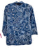 Hinson Wu Size XS Blue & White Cotton Long Sleeve Paisley Half Button Collar Top Blue & White / XS