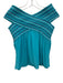 Ramy Brook Size XS Aqua, Black, White Polyester Off Shoulder smocked Top Aqua, Black, White / XS