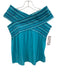 Ramy Brook Size XS Aqua, Black, White Polyester Off Shoulder smocked Top Aqua, Black, White / XS