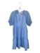 THML Size M Blue & White Polyester & Nylon Puff Sleeves Vertical Stripes Dress Blue & White / M