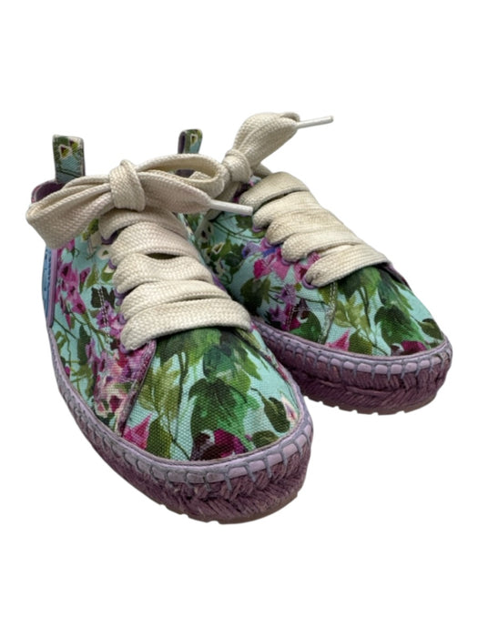 Dolce & Gabbana Shoe Size 39 Purple, Green, blue Canvas Lace Up Logo Espadrille Purple, Green, blue / 39