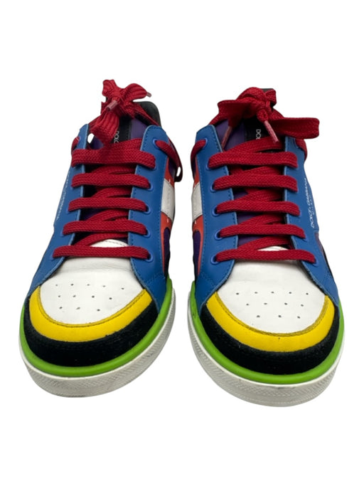 Dolce & Gabbana Shoe Size 37 Blue, Purple, Green Leather Upper Lace Up Sneakers Blue, Purple, Green / 37