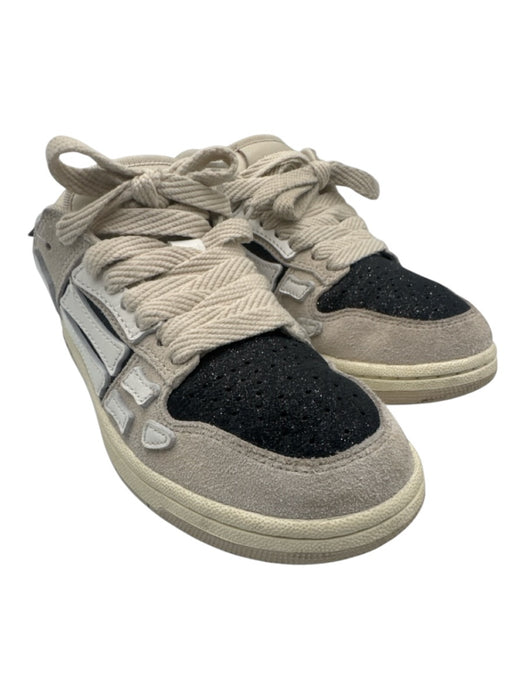 Amiri Shoe Size 6 Black, Beige, White Leather Upper Lace Up Glitter Sneakers Black, Beige, White / 6