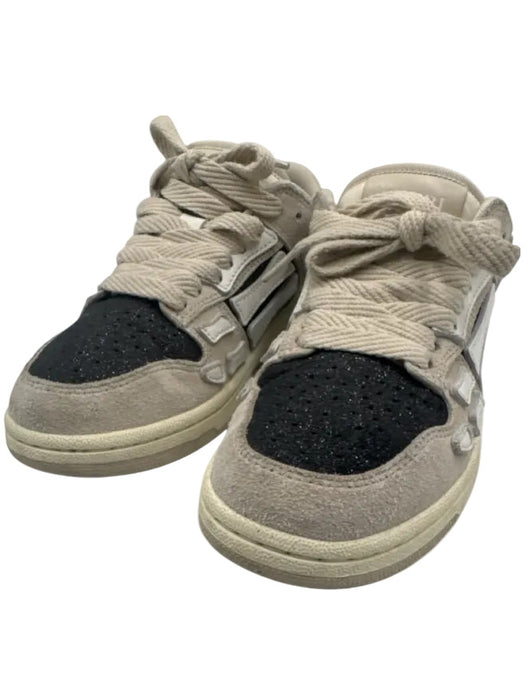 Amiri Shoe Size 6 Black, Beige, White Leather Upper Lace Up Glitter Sneakers Black, Beige, White / 6