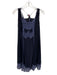 Johnny Was Size S Navy & Blue Cupra Rayon Sleeveless Crochet Detail Dress Navy & Blue / S