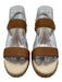 Amalfi Shoe Size 7 Tan & Gold Leather Rope Base Metallic Thread Wedge Sandals Tan & Gold / 7