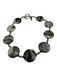No Brand Aqua & Gray Agate Circles Beaded Detail Hammered Hook & Eye Necklace Aqua & Gray