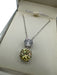 Crislu Silver & Yellow Sterling Silver Chain Quartz 2 Stones Pendant Necklace Silver & Yellow