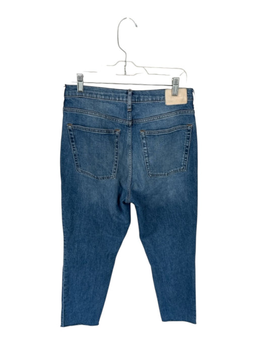 Everlane Size 30 Medium Wash Cotton High Waist Straight Leg Raw Hem Jeans Medium Wash / 30